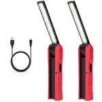 Linkax Tool Gifts for Dad Men, 2Pack LED Work Light Rechargeable Flashlight Mechanic Lights with Magnetic Base, 4 Modes Bright Inspection Torch Light for Car Repair, Garage, Emergency, BBQ, Camping