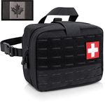 LIVANS Tactical Molle Medical Pouch of Upgraded Size, First Aid Pouch Large Capacity IFAK Pouch Molle EMT Pouch Detachable Quick Release Pouch with Headrest Mount Included Flag and Cross Patch