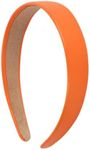 Motique Accessories 1 Inch Vegan Leather Headband for Women and Girls (Orange)