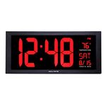 Acu-Rite AcuRite 75100C 18-Inch Large Led Clock with Indoor Temperature, Black