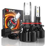 KATUR HB3 LED Headlight Bulb, 80W 16000LM 6000K Cool White 400% Brightness Super Bright 360 Degree Adjustable Beam Angle 9005 HB3 Headlight Bulb Conversion Kit IP65 Waterproof, Pack of 2