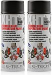 2 X Cans Of E-TECH 400ml XHT VHT Very High Temperature Paint - BLACK