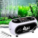 AQQA Multifunction Air Pump Aquarium, 12L/min Powerful Rechargeable Aquarium Air Pump, 7200mAh Battery Fish Tank Air Pump for Power Outage and Outdoor Fishing, 10W