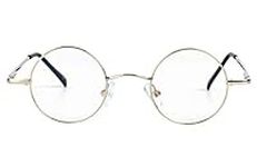 Agstum Small Round Prescription Eyeglasses Frame Clear Lens 37mm (Gold, 37)