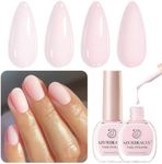 AZUREBEAUTY Pink Nail Polish Set, Vegan Light/Pale Pink Nail Polish Quick Dry Natural Infinite Shine Nail Lacquer Fingernail Polish Strengthening Treatment Kit Salon-Quality for Women 2Pcs 0.34 oz