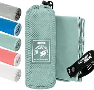 Backpacker's Journey Serviette Microfibre, Serviette Sport Musculation, Serviette Piscine compacte, Ultra-légère et Rapidement sèche, Serviette de Bain Microfibre Parfait pour Sport et la Plage