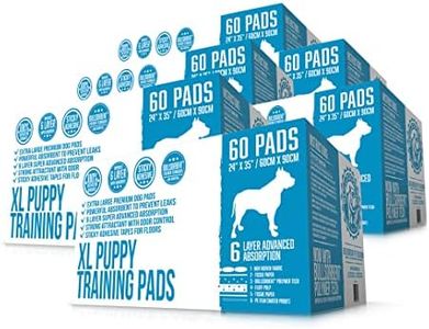 Bulldogology Puppy Pee Pads XL with Adhesive Sticky Tape - Extra Large Dog Training Wee Pads (24x35) 6 Layers with Extra Quick Dry Bullsorbent Polymer Tech (360-Count, White)