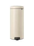 Brabantia - NewIcon Pedal Bin 30L - Large Waste Bin for Kitchen - Soft Closing Lid - Light Pedal Operation - with Removable Inner Bucket - Non-Slip Base - Soft Beige - 29 x 38 x 68 cm