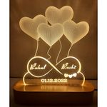 Gugan's Acrylic 3D Illusion LED Lamp | Warm White (8x6 Inch) | Customized Name, Date | Best Gift for Wedding, Anniversary, Birthday, Valentine's Day for Husband Wife Couple Girlfriend Boyfriend