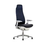 Haworth Fern Executive Office Chair with Ergonomic Innovations - Stylish Desk Chair with Digital Knit Finish and Adjustable Headrest - with Lumbar Support (Deep Sea)
