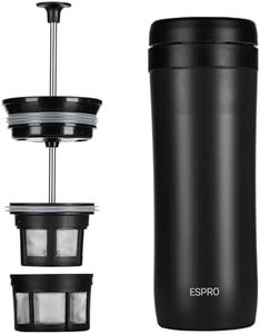 Espro P1 Double Walled Stainless Steel Vacuum Insulated Coffee French Press, 350ml Meteorite Black, Regular (5012C-15BK)