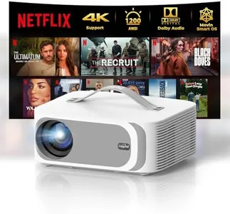 [AI Movin System & 1200 ANSI] Projector-4K with WiFi 6 and Bluetooth, 30W DoIby Audio Netflix-Licensed Projector, One-touch Focus Portable 1080P Outdoor-Projector, Lisowod Smart Proyector with HDR10+