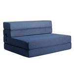 Milliard Folding Mattress, Thick High Density Foam Fold Out Sofa Chair Bed, Great for Guests, Camping, and Travel (Single)