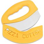 FS COOL Pizza Cutter Food Chopper - Super Sharp Blade Stainless Steel Pizza Cutter Rocker Slicer with Protective Sheath Multi Function Pizza Knife Kitchen Tools, Dishwasher Safe (Pack Of 1)