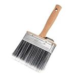 Genixart Shed & Fence Block Paint Brush - 5-inch Big Decking Stain Brush, Large Masonry Paintbrush - Wide Limewash for Brick Concrete Walls - Wooden Base Screwed for Threaded Extension Pole