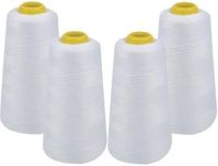 IZO Home Goods 4-Pack of 6000 Yards (Each) White Serger Cone Thread All Purpose Sewing Thread Polyester Spools Overlock (Serger,Over Lock, Merrow, Single Needle)