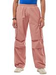 GRECIILOOKS Regular Fit Cotton Trousers Baggy Pants Cargos for Men (GL-TP-1082_Pink_M)