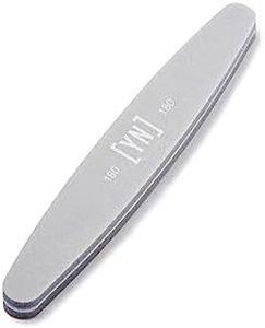 Young Nails Professional Nail File - 180/180 Grit Gray Sponge File, 25 Pack - Double Sided Ergonomic Emery Boards for Natural Acrylic Gel Nails, Perfect for Nail Techs or DIY Nails At Home