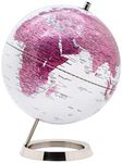 EXERZ 25cm World Globe - Stainless Steel Ring Standing, Metallic Pink Earth Globe, Perfect for Gifting (Pink)