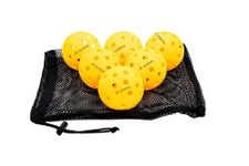 ZCEBRA - Pickleball Balls 40 Holes Pack of 6 Yellow Balls USAPA Indoor and Outdoor Soft Resistant High Bounce for Outdoor Competition Carry Bag(6)