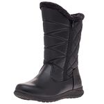 totes Women's Winter, Rain & Snow Boots Insulated Warm Fur-Lined, Tall Mid-Calf Height, Zigzag Black, 10