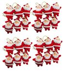 Evisha 24 Pcs Red Small Santa Claus for Christmas Tree Decoration Hanging Ornaments