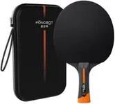 PONGBOT Five-Star Ping Pong Paddle, Professional Level Table Tennis Racket with Hard Case, Carbon Fiber, 7-Ply Blade, Premium Rubber, for Competitive Tournaments and Serious Players