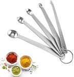 5 Pcs Premium Mini Stainless Steel Spoon Metal Measuring Spoons,5 Piece Set Stainless Steel Measuring Spoons,Mini Stainless Steel Measuring Spoons for Measuring Dry and Liquids,Solid