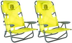 Ostrich On-Your-Back Outdoor Lounge 5 Position Reclining Beach Chair (2 Pack)