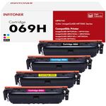 069H Toner Compatible Toner Cartridge Replacement for Canon 069H 069 CRG-069H CRG-069 imageCLASS LBP673Cdw LBP674Cdw LBP674Cx MF751Cdw MF753Cdw MF752Cdw MF756Cx, 4-Pack Black Cyan Magenta Yellow