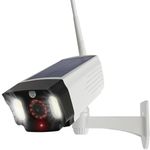 JUSTOP Dummy CCTV Camera, Solar Powered, LED Security Flood Lights With PIR Motion Sensor, Waterproof Outdoor Use - White
