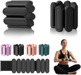 Wrist & Ankle Weights for Women, Adjustable Leg & Arm Weights Set of 2 (1Lb Each), Wearable Weighted Wristbands for Walking, Pilates, Yoga, Gym, Swimming, Training, Running (Black)