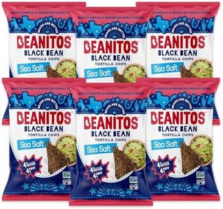 Beanitos Black Bean Chips with Sea Salt Plant Based Protein Good Source Fiber Gluten Free Non-GMO Vegan Corn Free Tortilla Chip Snack, 5 Ounce, Pack of 6