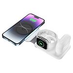 UNIGEN UNIFOLD 3-in-1 Wireless Charger, Magnetic Foldable Charging Station, Fast Wireless Charging Pad, Compatible with iPhone 15/14/Pro/Max/Plus/13/12 Series, AirPods 3/2/1/Pro, iWatch (WT)