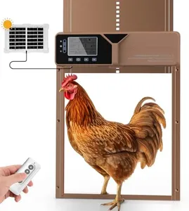 Fursnob Upgraded Large Automatic Chicken Coop Door - Solar,Battery Powered Chicken Door Opener | Timer,Light Sensor,Remote,Manual Control | Anti-Pinch, Predator Proof All-Weather Resistance Coop Door