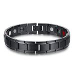 Rockyu Bracelet Magnetic Men's Silver Gold Black Chain Bracelet Women's Germanium Bracelet Stainless Steel Magnetic Therapeutic Bracelet Static Electricity Removal Good for Sleeping