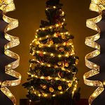 Christmas Ribbon Fairy Lights, 16.5FT 50LED Mini LED String Lights for Trees, USB Powered Christmas Lights for Home Party Wedding Patio Lawn Garden Decor, Warm White