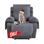 XINEAGE Water Resistant Recliner Cover, Nonslip recliner chair covers for reclining chair with Pockets, Quilted Thick Recliner Slipcovers for Pets and Kids (Recliner, Dark Gray)