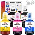 Printers Jack 700ML Sublimation Ink for EcoTank Supertank Inkjet Printer ET-2720 ET-2760 ET-2750 ET-2700 ET-3700 ET-3710 ET-3750 ET-3760 Heat Press Transfer on T-Shirt (Autofill/ICC-Free/Anti-UV)