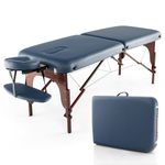 Giantex Portable Massage Table Lash Bed, 84 Inch Folding Massage Bed w/ 9 Adjustable Level, Carrying Case, Face Cradle, Foldable Salon Spa Bed, 2 Fold Esthetician Bed for Tattoo Beauty Home