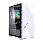 Zalman Z3 Iceberg Premium ATX Mid Tower Gaming Computer Case, 2X addressable RGB Fans, Premium Tempered Glass Side Door, USB 3.0, Magnetic Dust Filter, Cable Management System (White)