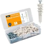 ALBO Self Drilling Drywall Anchor Set Hollow Wall with Screws 50 pcs. (White Anchor 25pcs + Screws 25pcs) Plastic Hollow Wall Anchors with Screws Drywall Anchors