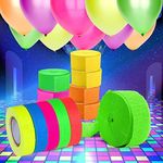Glow King Ultimate Black Light Party Pack | Premium UV Reactive Glow Tape | Glow In The Dark Luminous Balloons | 8 Pack of 100ft Fluorescent Steamer Rolls | Perfect for Blacklight Events and Birthdays