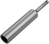 SDS Plus Ground Rod Driver for 5/8Inch and 3/4Inch Ground Rods Durable Hardened Steel Ground Rod Driver 17mm Earth Stake Hammer Drill Grounding Rod for All SDS Plus Rotary Hammer Drill(25mm,silver gray)