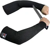 Evridwear Protective Arm Sleeves Cut Resistant Farmers Sleeves for Men Work, Gardening, Farming, Arm Protectors for Thin Skin and Bruising (Large, Black No Thumb Hole)