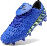 DREAM PAIRS Boys Girls Outdoor Soccer Cleats Football Shoes Royal Blue Black Size 6 Big Kid MEGA-2K