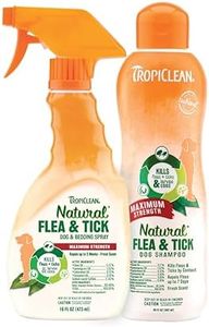 Natural Flea & Tick Max Strength Shampoo & Bedding Spray Bundle | Flea & Tick Prevention | Dog Shampoo | Flea & Tick Treatment Protects & Repels | Made in USA