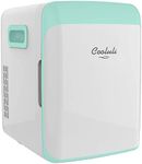 Cooluli 10L Mini Fridge for Bedroom - Car, Office Desk & College Dorm Room - 12V Portable Cooler & Warmer for Food, Drinks, Skincare, Beauty, Makeup & Cosmetics - AC/DC Small Refrigerator (Turquoise)