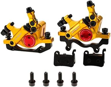 PETCHOR HB-100 Line Pulling Hydraulic Disc Brake Calipers, Mechanical Disc Brakes for MTB, Mountain Bike, E-bike and Electric Bike 2PCS Front/Rear Gold