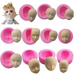 HEYANG 11PCS Face Mold, Silicone Baby Face Baby Head Molds, Shower Bomb Manufacturing Mould, Super Light Weight Clay Soap Resin Chocolate Mold